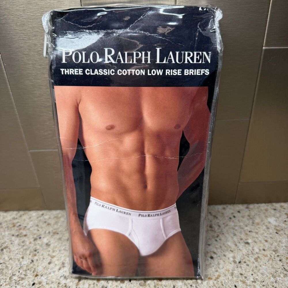 Polo Ralph Lauren Men’s 3 Pack Classic Cotton Low Rise Briefs Black Size L